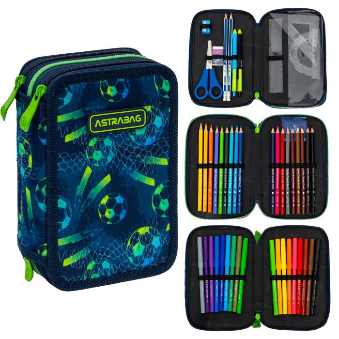 Piórnik JUMBO potrójny z wyposażeniem ASTRABAG Football AC31 503026034